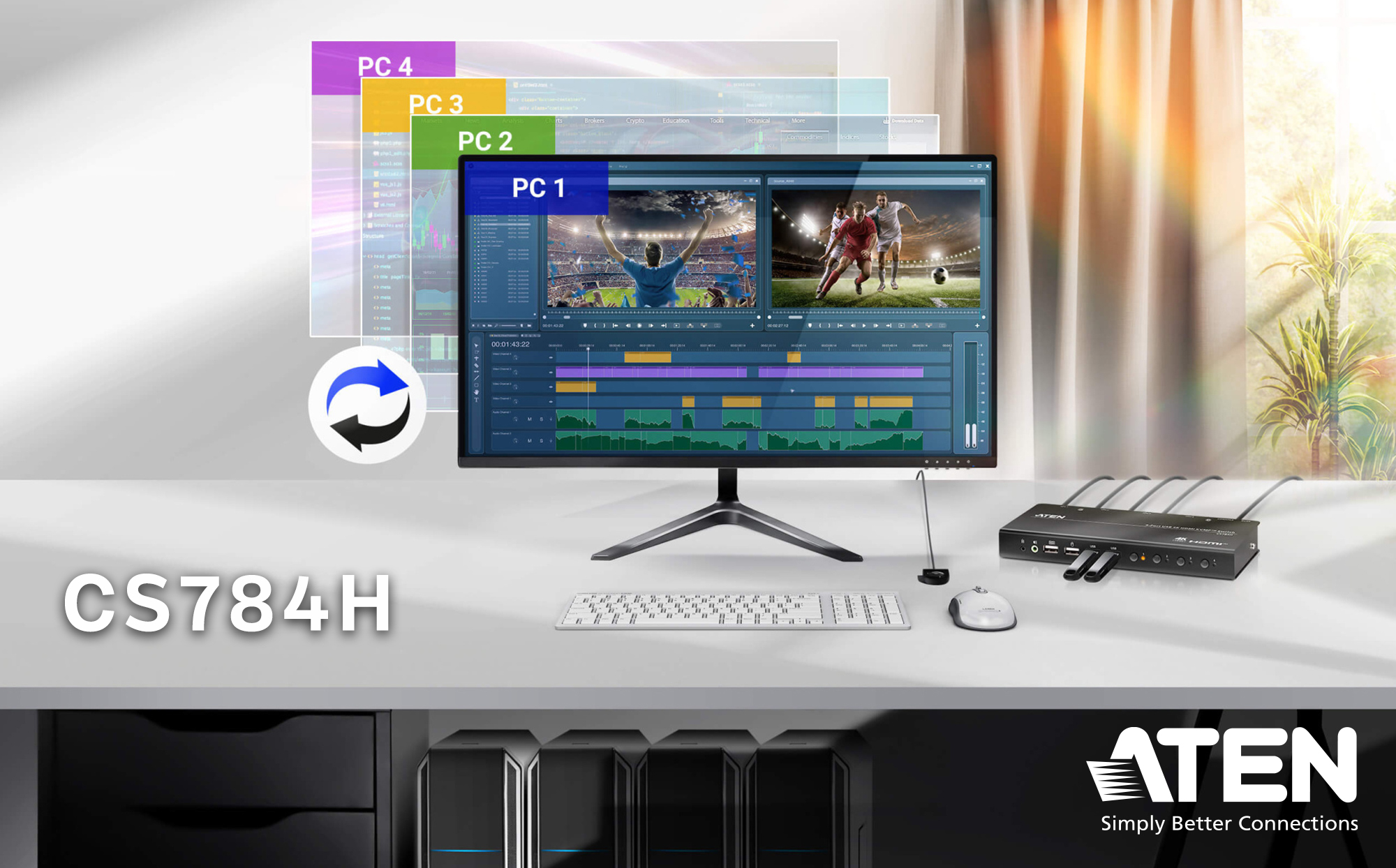 ATEN CS784H: Мощный 4-портовый KVM-переключатель для профессионалов ATEN CS784H: Мощный 4-портовый KVM-переключатель для профессионалов